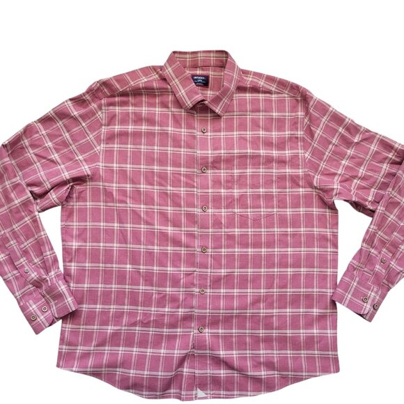 UNTUCKit Shirt Mens Large Red Button Up Long Sleeve Plaid Preppy Check - Picture 1 of 7